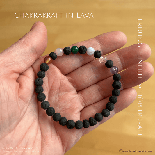 Edelsteinarmband Chakrakraft in Lava