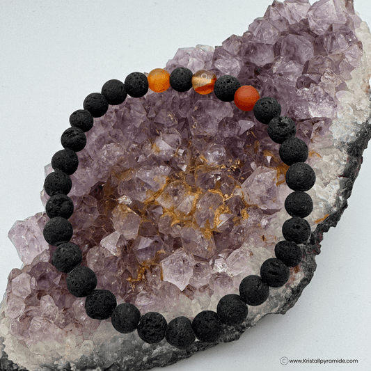 Edelsteinarmband Karneol in Lava