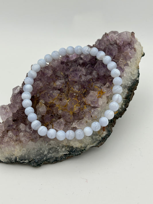 Edelsteinarmband Chalcedon blau