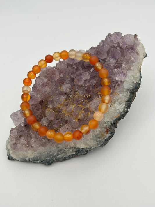 Edelsteinarmband Karneol matt gemischt