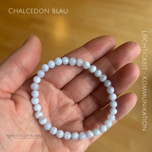 Edelsteinarmband Chalcedon blau
