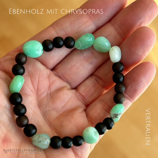 Armband aus Ebenholzperlen mit Chrysopas