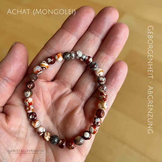 Edelsteinarmband Achat (Mongolei)