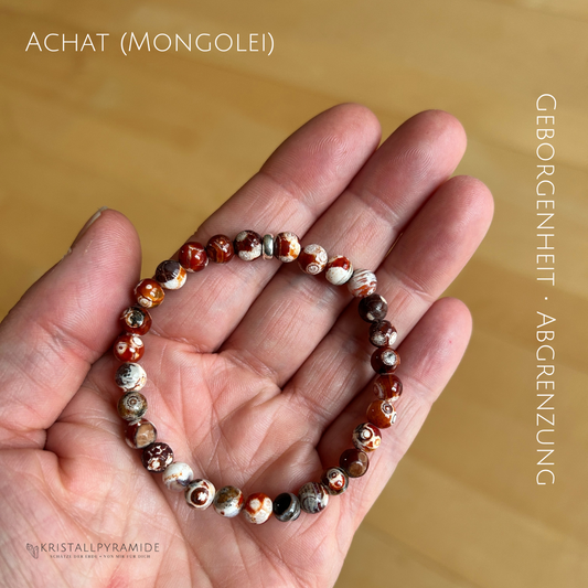 Edelsteinarmband Achat (Mongolei)