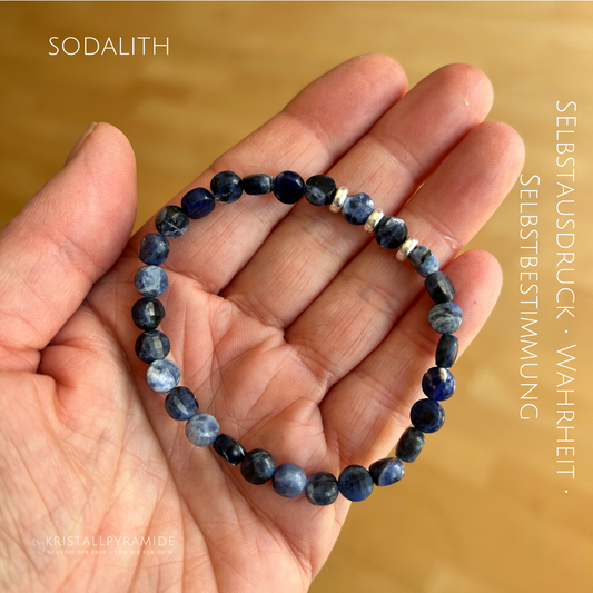 Edelsteinarmband Sodalithbutton