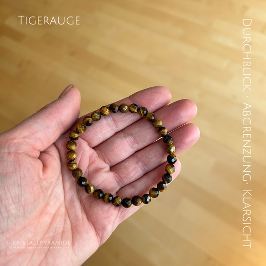 Edelsteinarmband Tigerauge facettiert