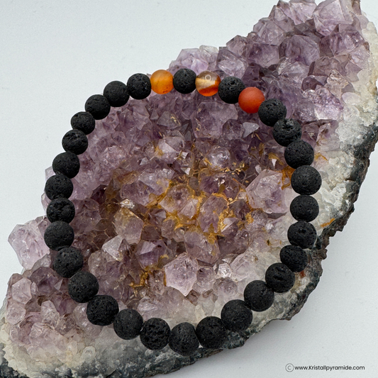 Edelsteinarmband Karneol in Lava