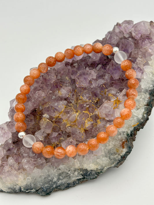Edelsteinarmband Sonnenstein mit Bergkristall
