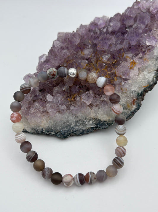 Edelsteinarmband Achat matt (Botswana)