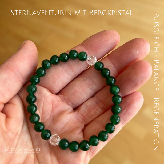 Edelsteinarmband Sternaventurin mit Bergrkristall