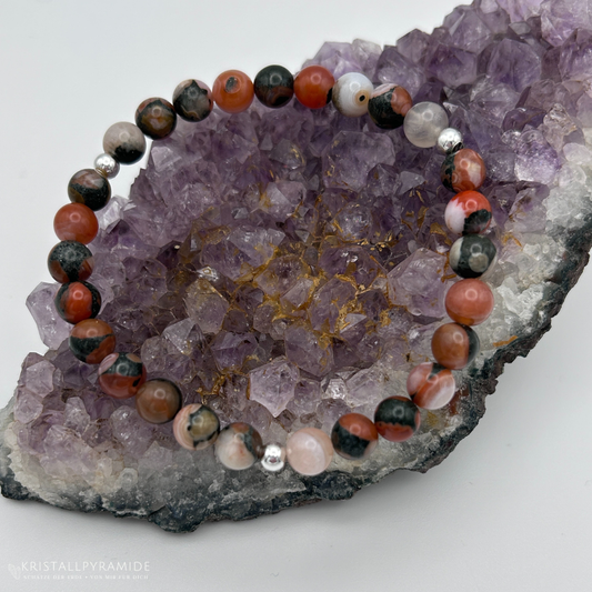 Edelsteinarmband (roter Basalt) Achat