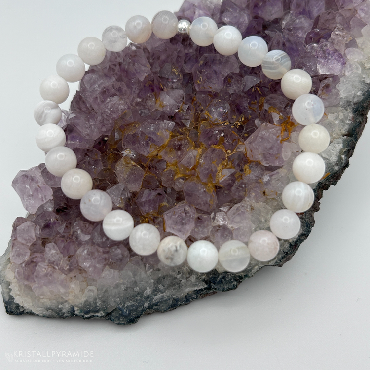 Edelsteinarmband Achat weiß