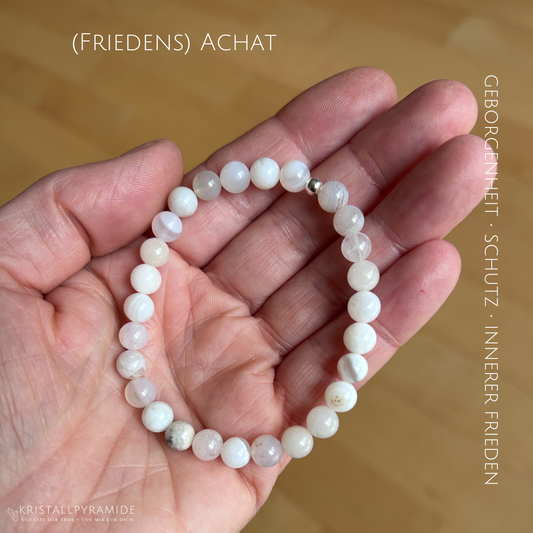 Edelsteinarmband Achat weiß