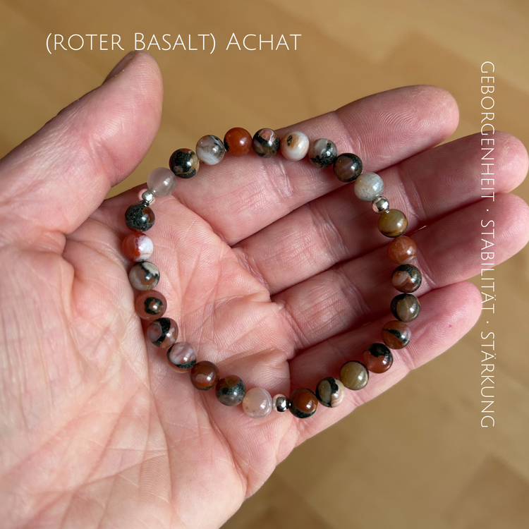 Edelsteinarmband (roter Basalt) Achat
