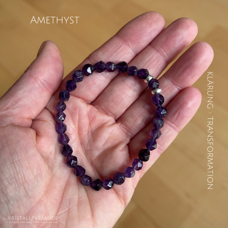 Edelsteinarmband Amethyst Starcut